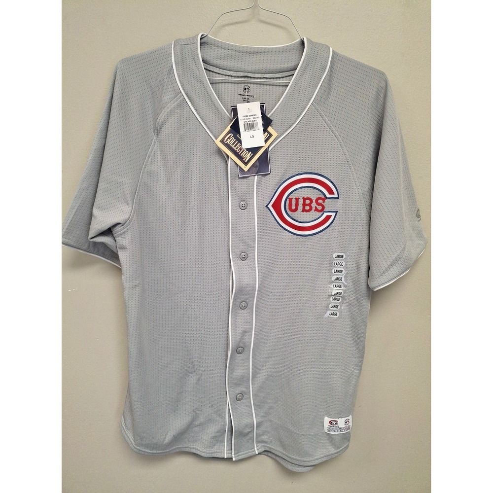 True Fan Chicago Cubs Jersey, Gray, Size: Large, New